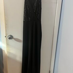 Elegant Black Sequin Pant Jumpsuit